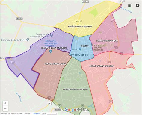 mapa bairros campo grande ms